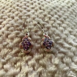 Vintage Sterling Silver and Tanzanite Earrings
